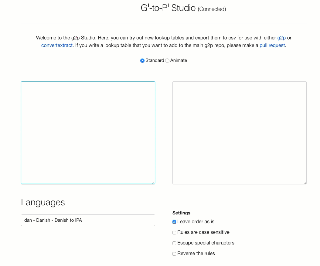 Basic Demonstration of g2p studio